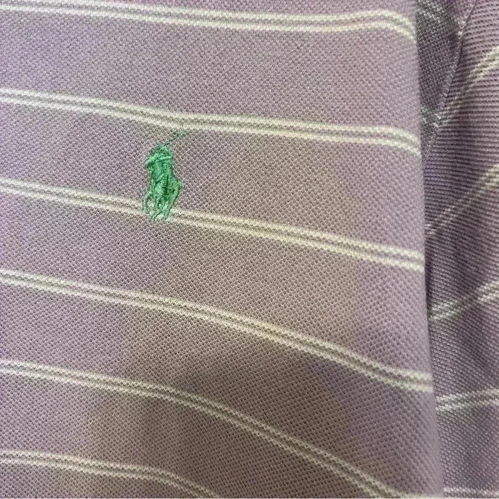 Ralph Lauren Polo Lavender and White Stripe Short Sleeve Men's Size XL